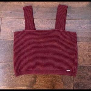 Burgundy Hollister Crop Top xs